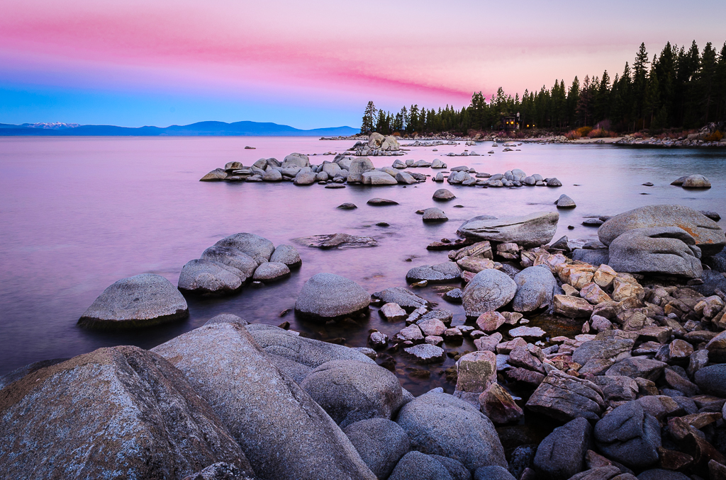 Quiet Pink Morning at Zephyr Cove - Horizontal